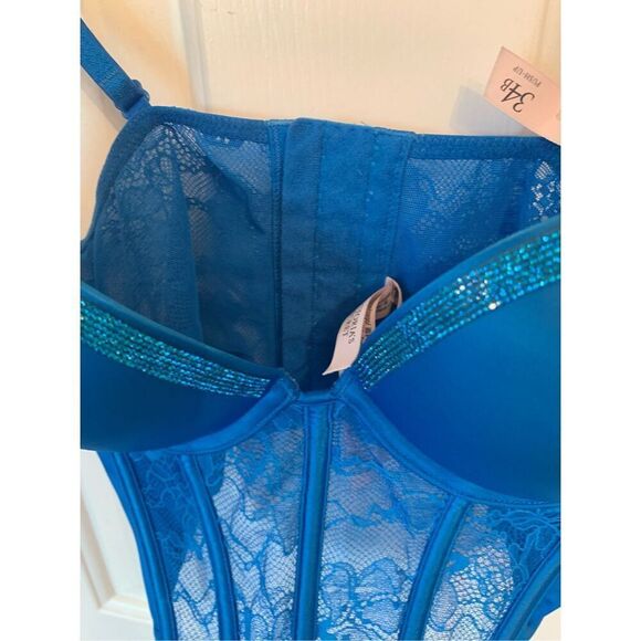 Victoria’s Secret corset push-up bra blue size 34B - Picture 3 of 6